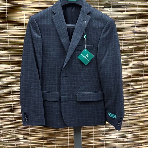 B by Brooks Brothers Big Boys Long Sleeve Classic Suit Jacket - Charcoal Size 14 - Picture 2 of 3